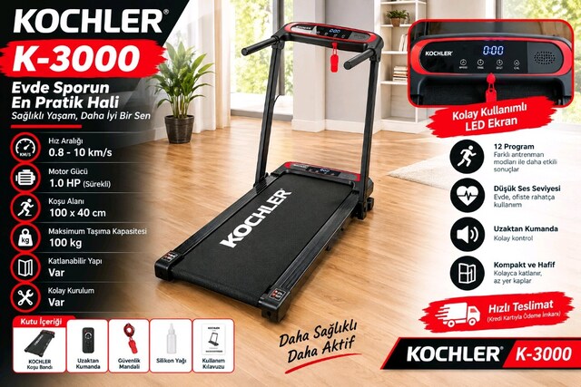 KOCHLER PORTATİF DİJİTAL YÜRÜME KOŞU BANDI
