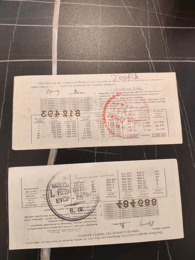 1957 Milli Piyango Yılbaşı & 15 Ocak | 2 Adet Orijinal Dönem Efemerası - 6