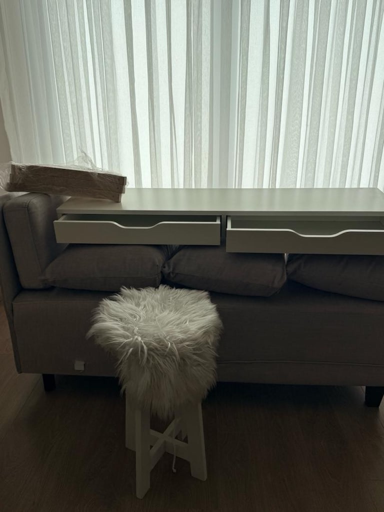 EKBY ALEX/RAMSHULT beyaz-beyaz 119x29 cm çekmeceli masa/raf - 2