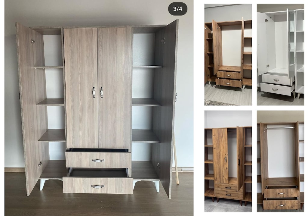 4 kapaklı elbise dolabı bosvhxgulo - 5
