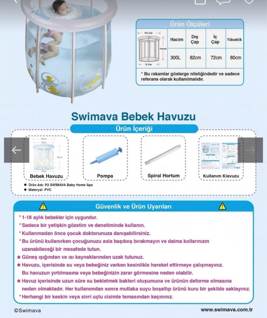 Swimava Bebek Havuzu + Boyunluk Seti | Çok Temiz - 2