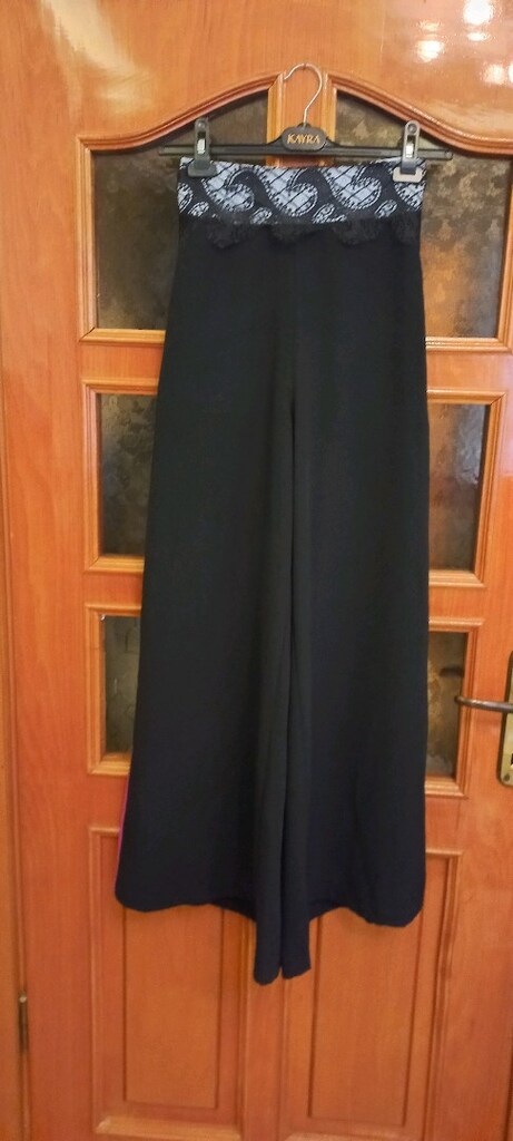 xs/s uyumlu tasarım bol paça kumaş pantolon - 5