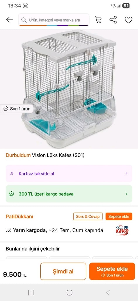 vision marka tertemiz muhabbet kuşu papağan kafesi pazarlık olur - 2