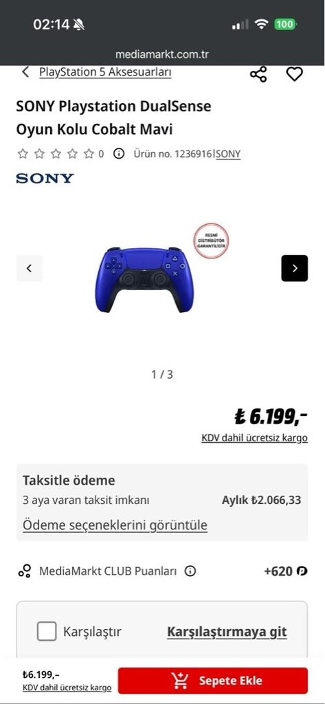 PS5 DUALSENSE MAVİ KOL - 3