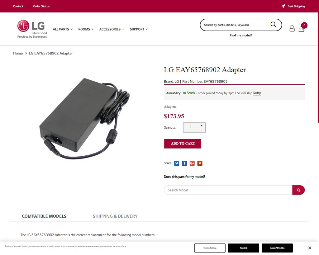 Orjinal LG 19v - 7.37a Netebook Adaptör - 5