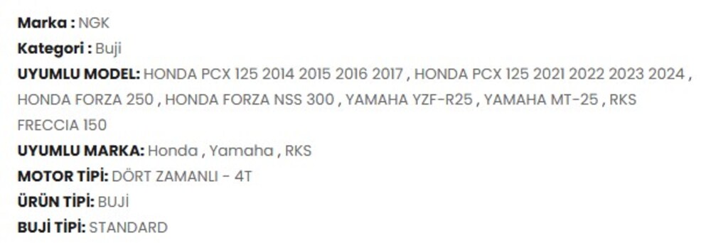 NGK BUJİ LMAR8A-9 -JAPAN FORZA-250/300, MT 07/25/125, XMAX 300 - 3