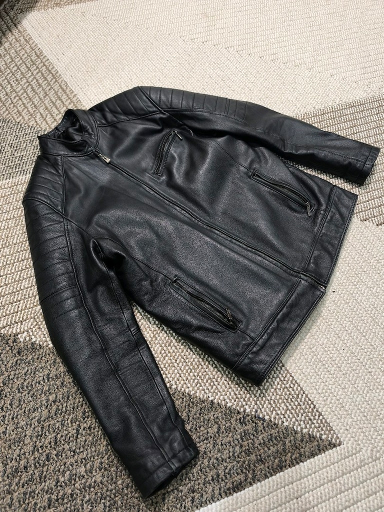 XL Beden Hakiki Deri Erkek Mont (Siyah) - Sorunsuz / Tertemiz - 5