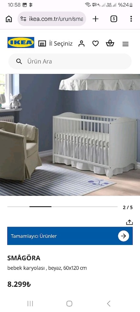 ikea sundvik bebek beşik- 1 tane fiyatidir - 5