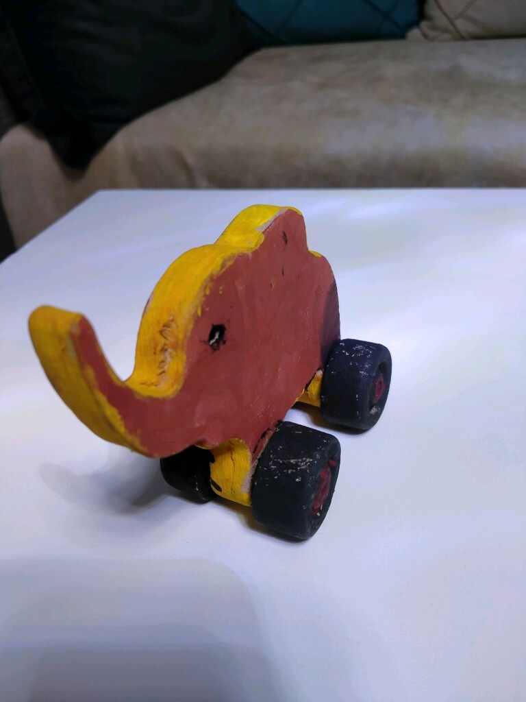 oyuncak tahta tekerli fil - 2