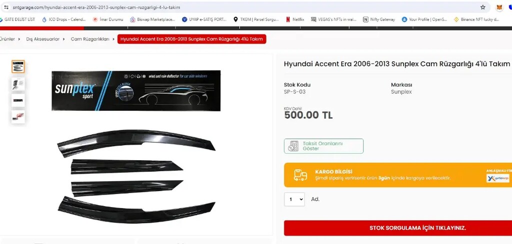 Hyundai Era 2006-2013 Cam Rüzgarlığı 4 lü Takim - 2