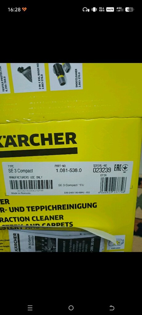 Karcher Halı ve koltuk temizleme makinesi SE3 - 2