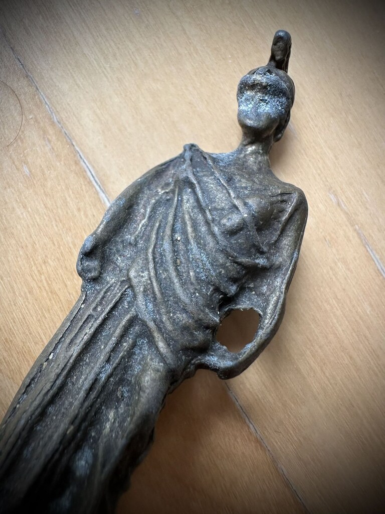 Vintage,koleksiyonluk Antik Yunan Bronz Athena Heykelciği - 2