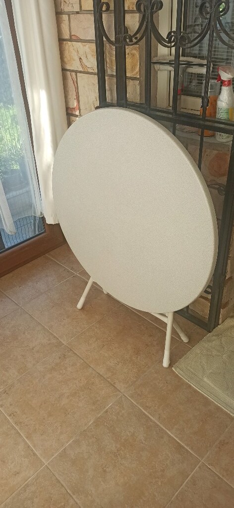 Açılır kapanır üzeri 89cm çapında mermerit kaplı pratik yuvarlak masa, - 6