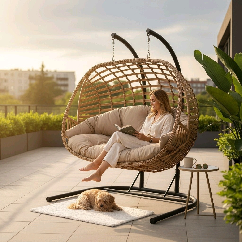 Rattan Armut Salıncak, Balkon Salıncağı, Bahçe Salıncağı KAPIDA ÖDEME - 3