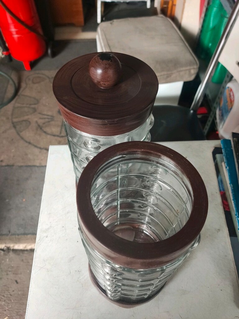 cam dekoratif saklama kabı iki adet - 3