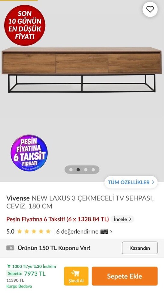 vivense tv ünitesi sehpası - 4