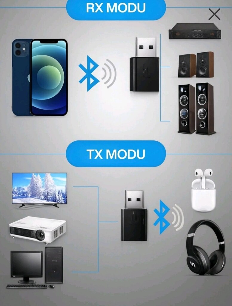 Araba ve Eski Teypler için Bluetooth Adaptör - 2