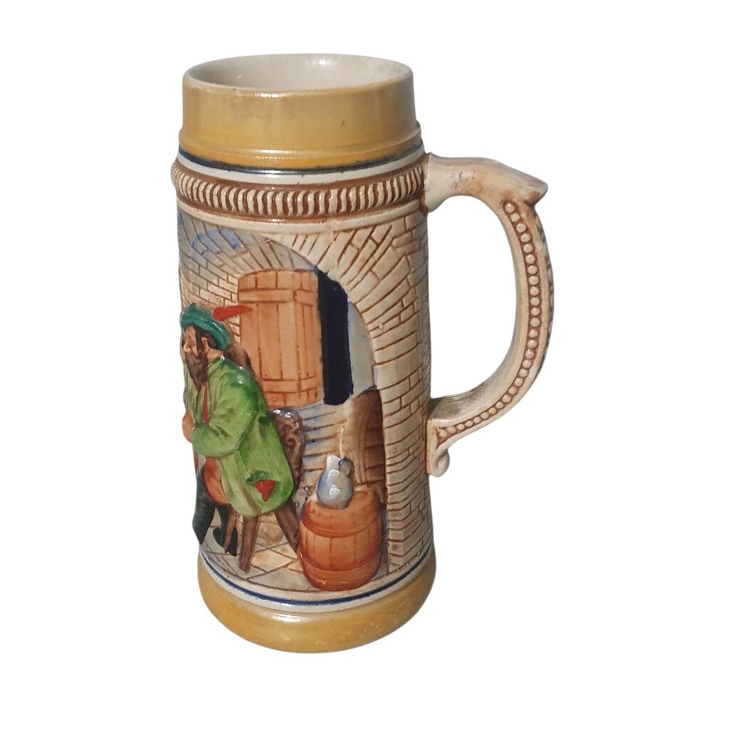 Vintage Alman Gofre Kabartmalı seramik tankart - 3