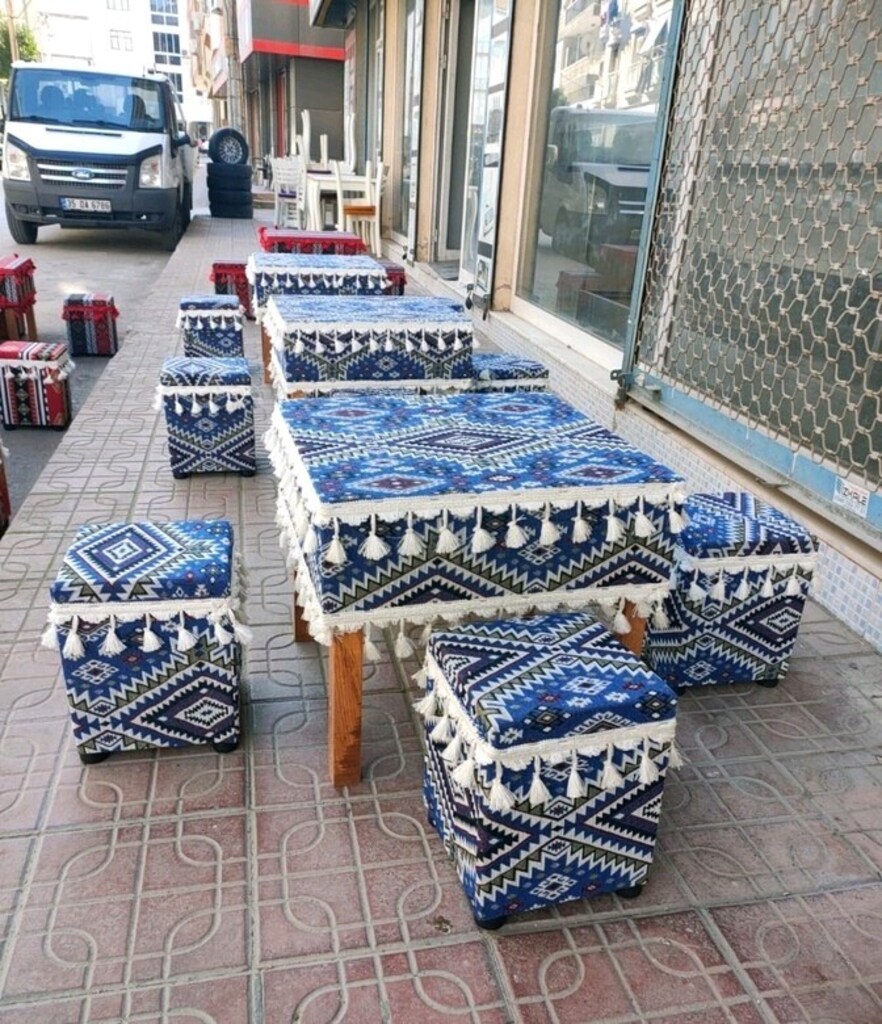 tabure takımı sedir takımı şark köşesi masa sandalye tabure takım - 10