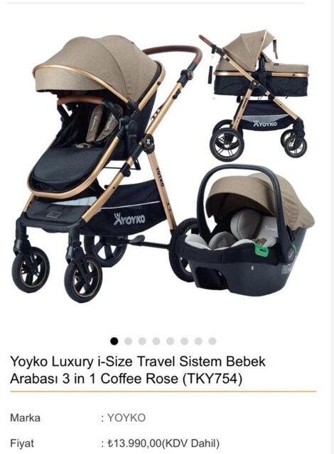 puaetli tam takım travel sistem bebek arabası
