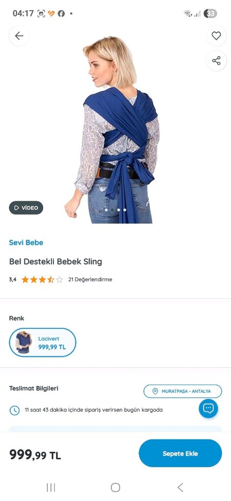 mavi sling bel 6estekli sevi bebe - 2