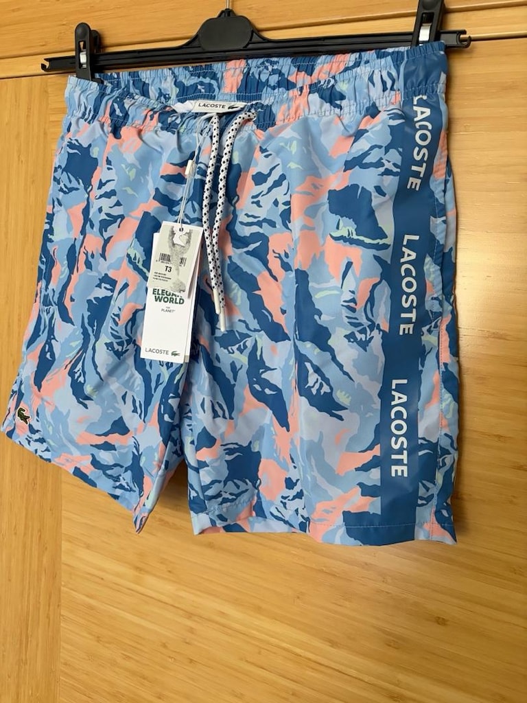 Orijinal lacoste şort mayo small beden sıfır etiketli mavi renk - 11