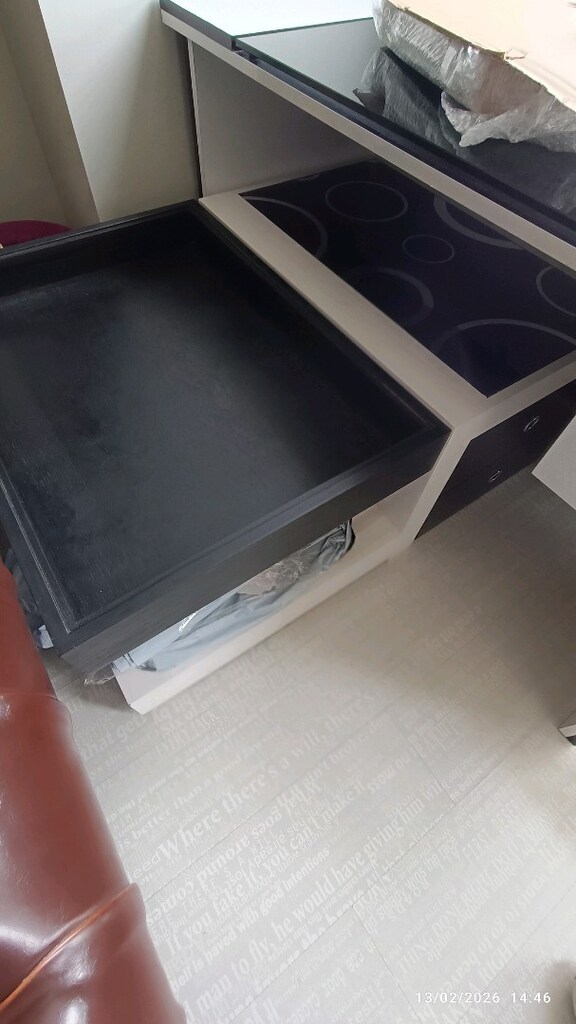 Siyah Camlu 2 bölümlü orta sehpa - 12