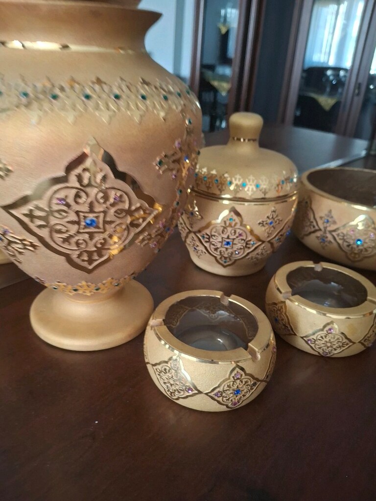 altın rengi vazo aksesuar takımı - 4