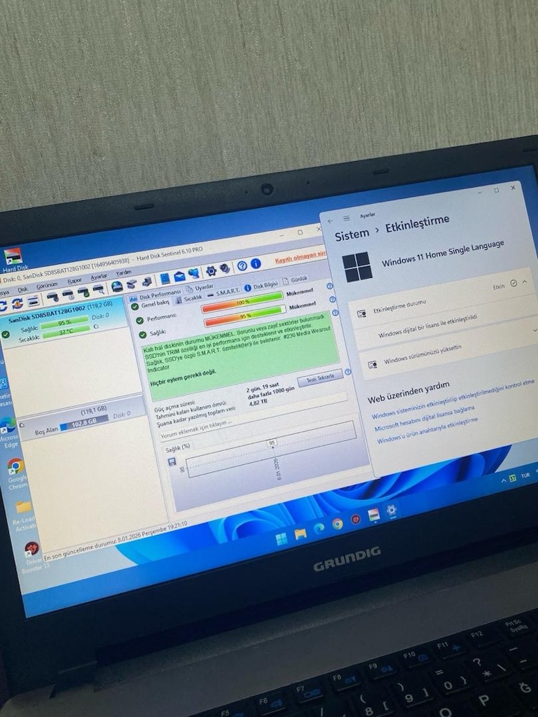 GRUNDIG-8GB RAM-128GB SANDİSK SSD-UYGUN FİYATA-WİNDOWS 11-LAPTOP - 4