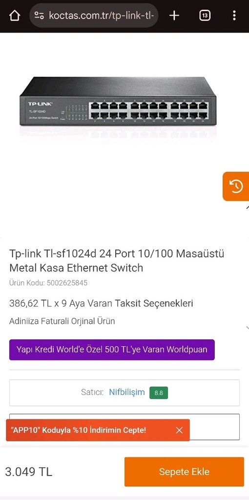 TP Link TL-SF1024D 24 PORTLU SWİTCH - 5