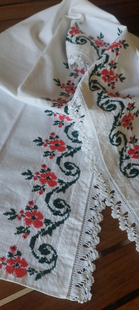 KANAVİCE ELİSİ ÖRTÜ 112,/33CM PATISKA KUMAŞ SİFİR DANTELLİ RAF ÖRTÜ - 6