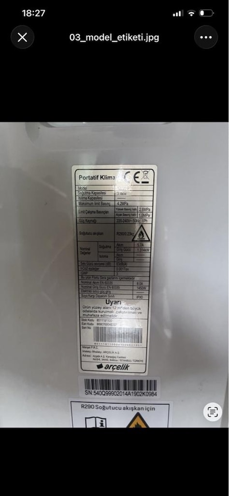Arçelik 1220P Mobil Klima - Portatif Klima - 3