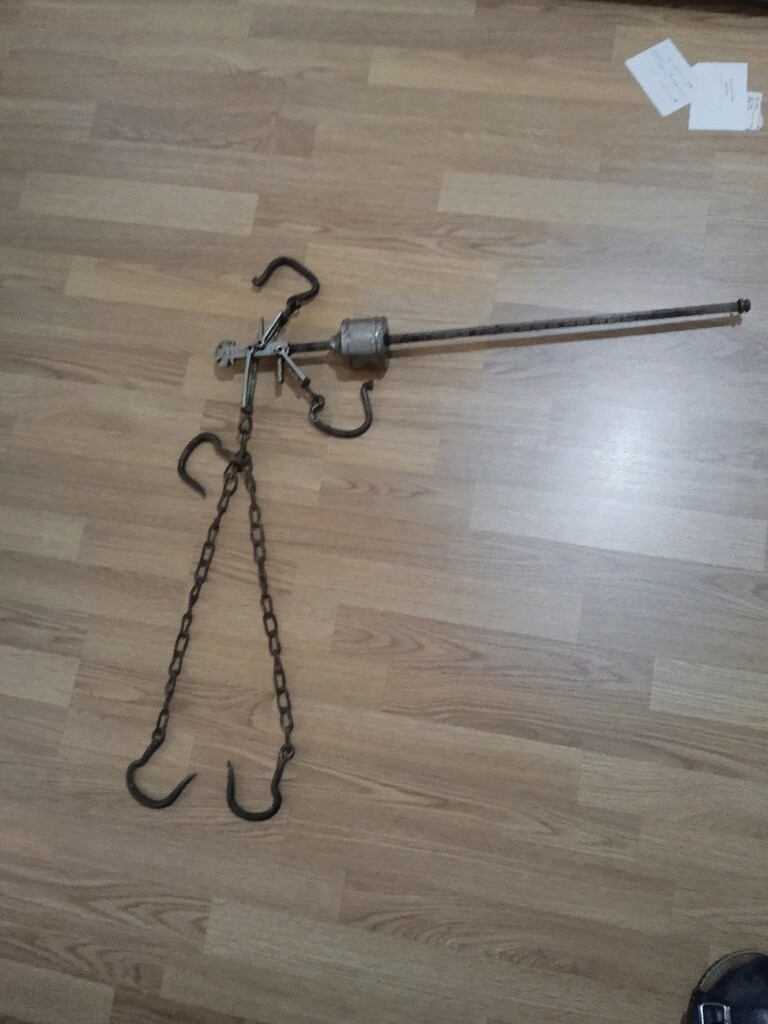 80x70 CM & 5-6 KG / KOLLEKSİYONLUK PİRİNÇ & METAL TERAZİ-OMUZ KANTARI - 2