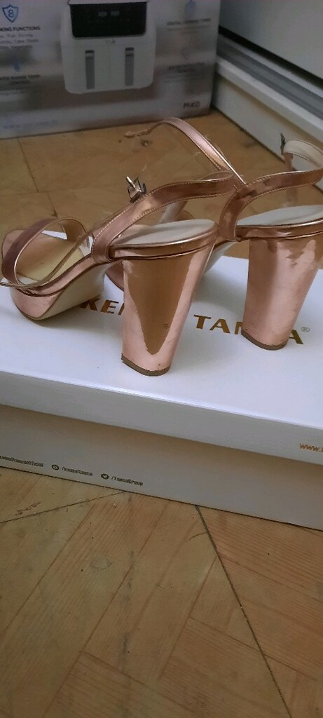 Kemal Tanca topuklu metalik rose ayakkabı - 3
