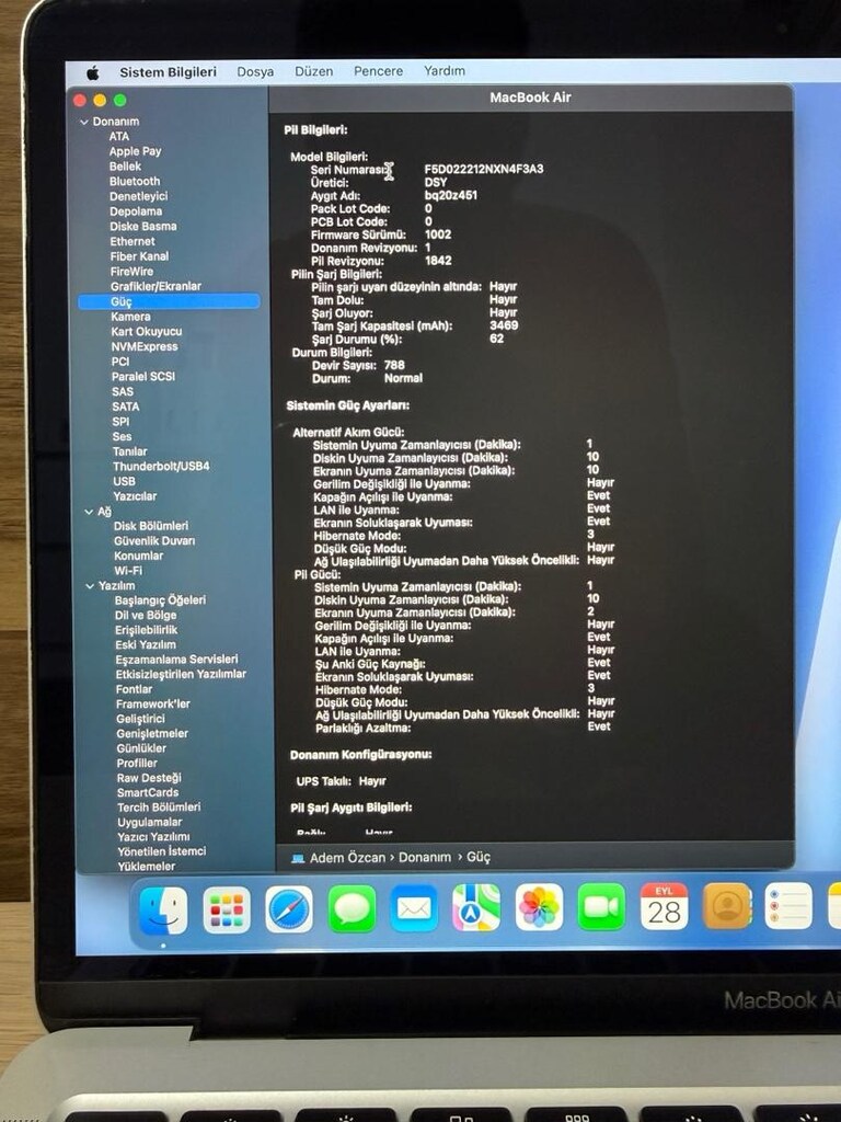 MacBook Air / i3 / 13 inç / 8 GB Ram / 256 GB Ssd - 3