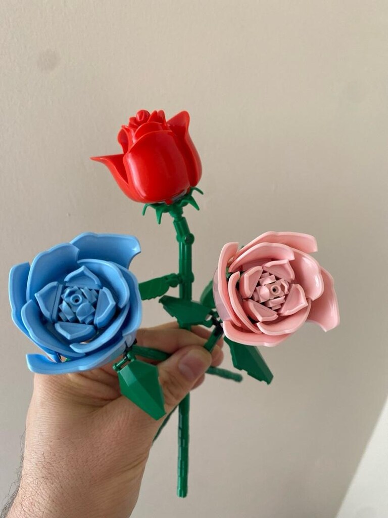 Lego pembe, kırmızı ve mavi gül - 10