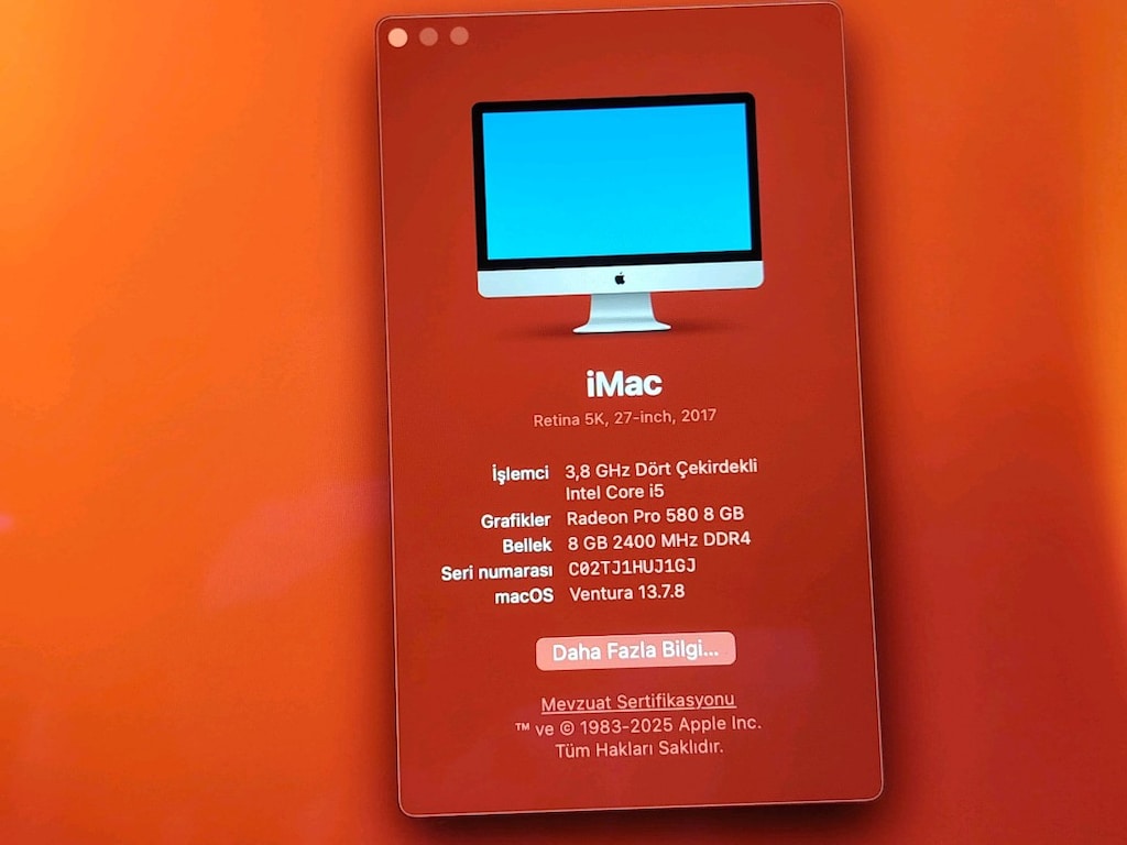 A1419 2017 İ-MAC 8GB EKRAN KARTLI 27 İNÇ 5K - 7