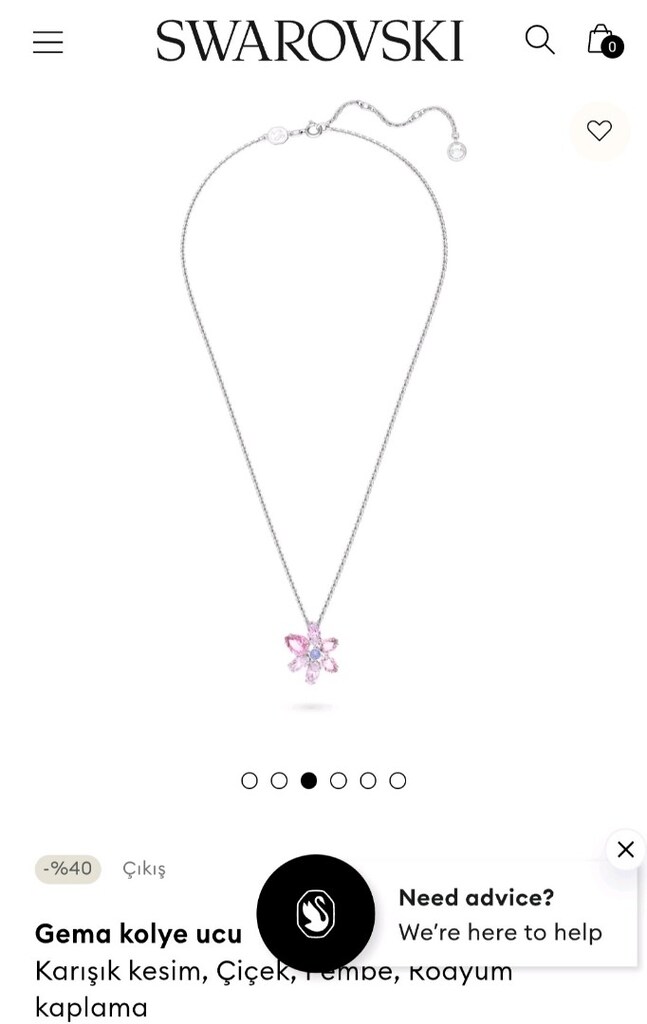 SWAROVSKİ GEMA PEMBE RENKLİ KOLYE - 4