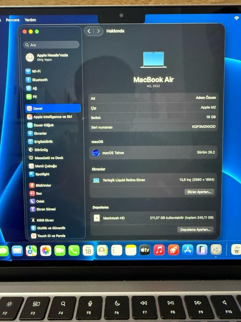 MacBook Air / M2 / 13 inç / 16 GB Ram / 256 GB Ssd - 2