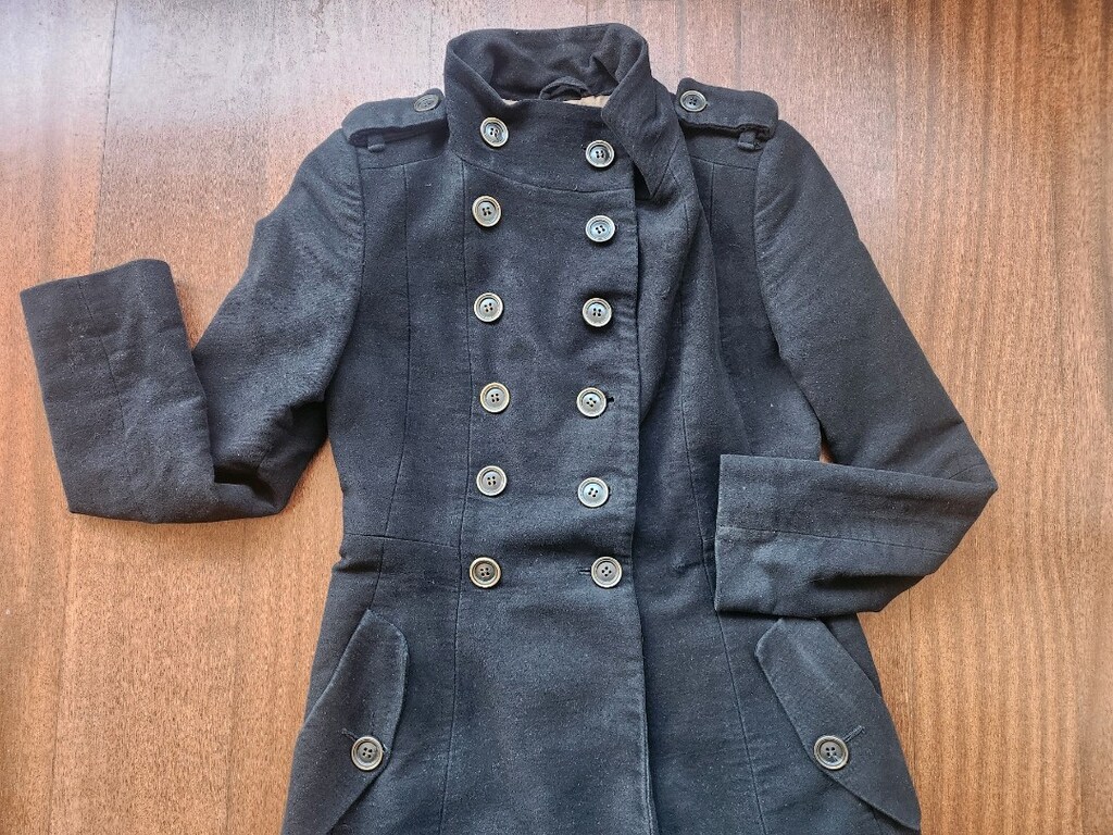 MANGO SUIT PETIT SİYAH PAMUK KABAN - 6