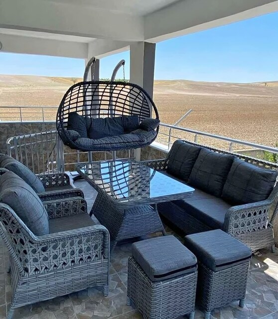 Takım Rattan Bahçe Koltuk Seti Salıncak Dahil