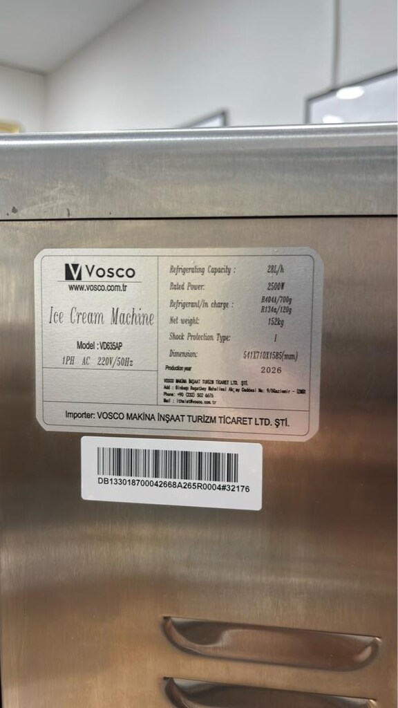 Vosco VD635AP 3 Kollu Soft Dondurma Makinesi – 28 Lt/Saat - 9