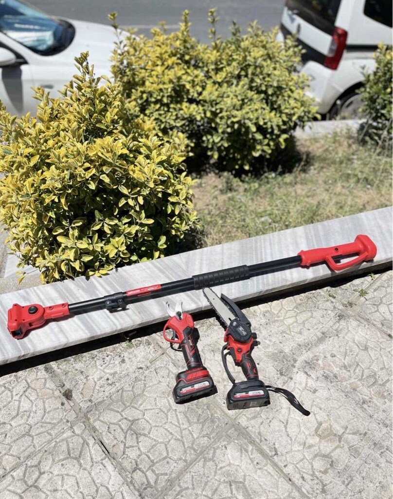 PROFESYONEL ŞARZLI 2'Lİ SET DAL BUDAMA TESTERE BAĞ KESME MAKAS TELES - 2