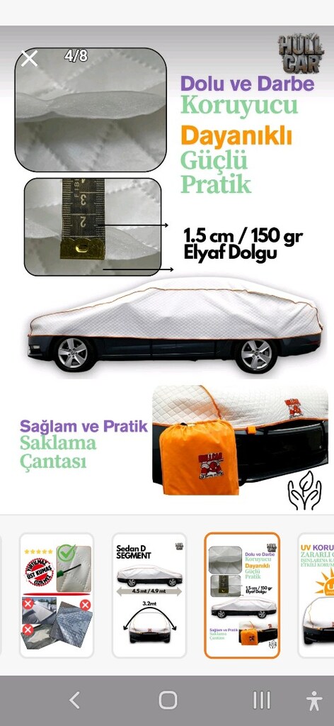 branda otomobil hulcar ,Güneş, dolu kalın elyaflı. - 6