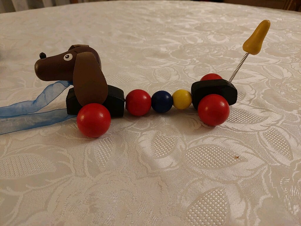 Ahşap,köpek ip çekmeli ouncak. - 3