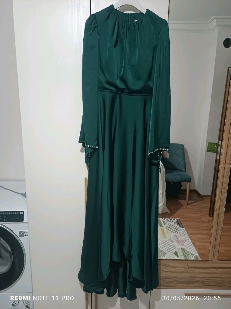 zümrüt yeşili abiye - 2