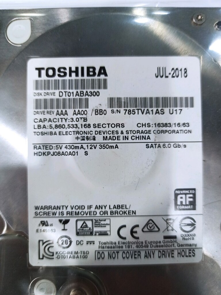 Toshiba Hard disk 3 TB 3.5 inç - 3