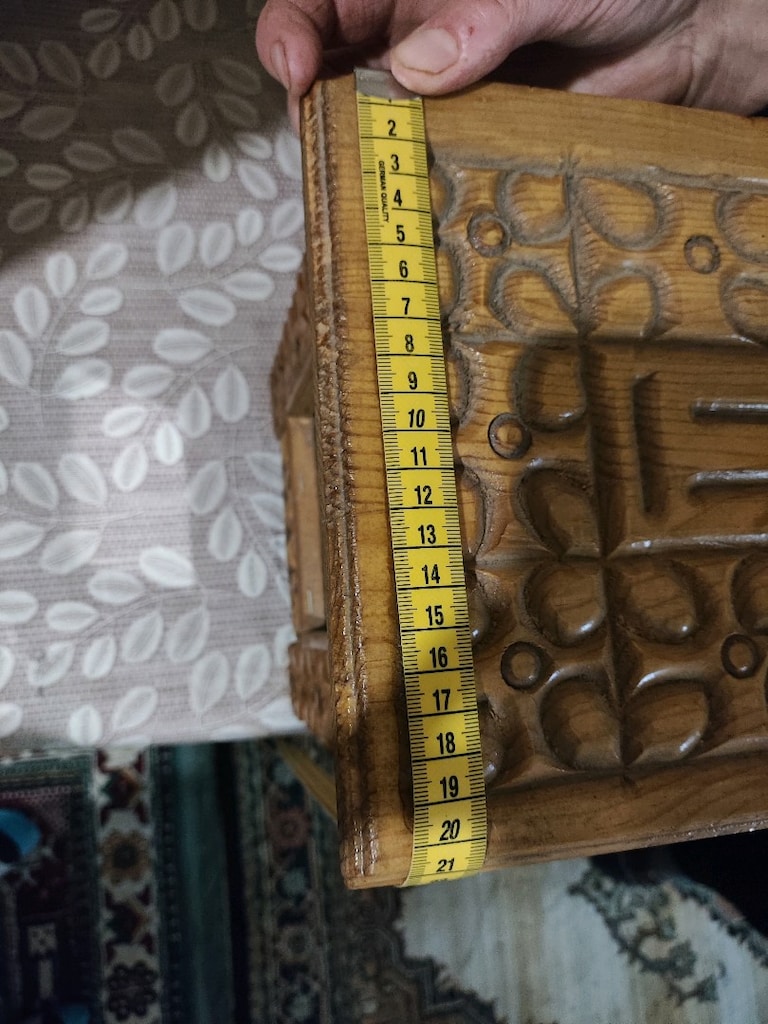 AHŞAP EL OYMALI TÜLBENT,YAZMA SANDIĞI - 9