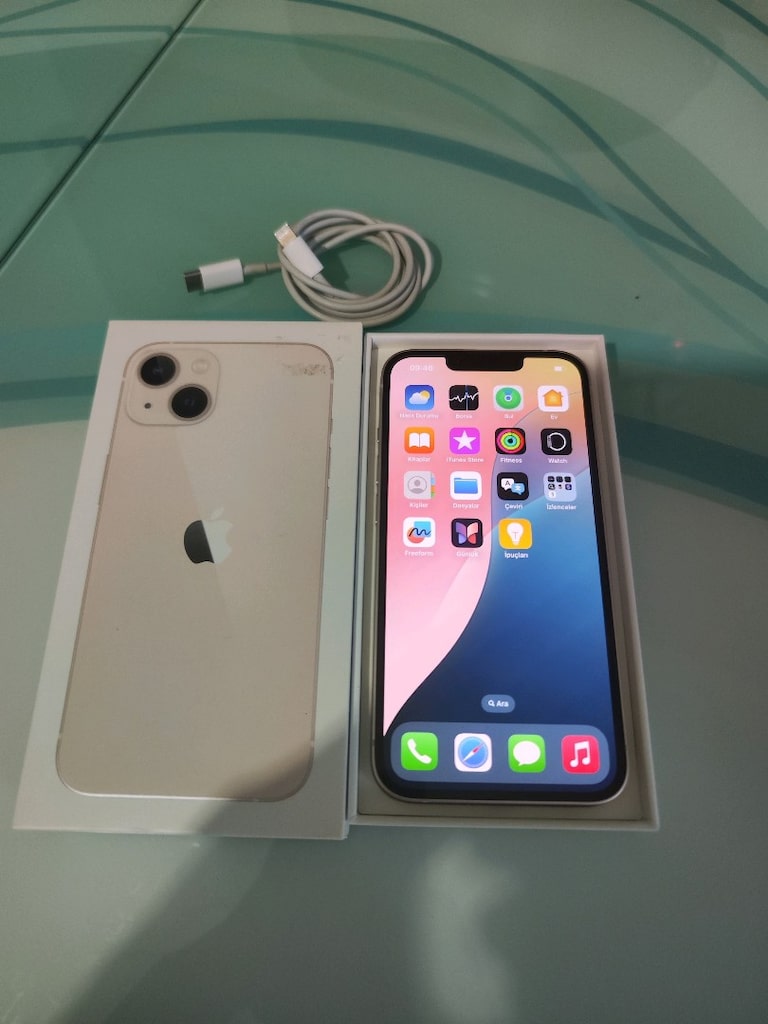 KARTA TAKSİT İPHONE 13 128 GB PİL 78 KUTU VE ŞARJ ALETİ MEVCUT TEMİZ - 5