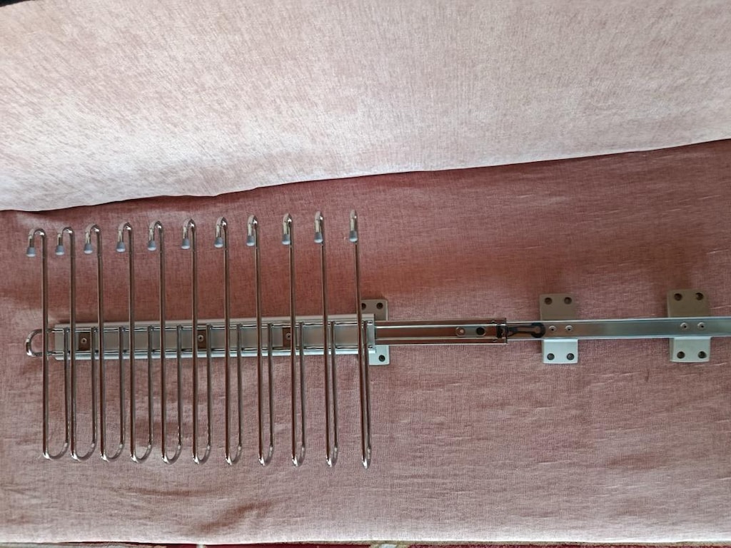 Dolap İçi Raylı Pantolon Askılığı (11 Bölmeli - Metal) - 4